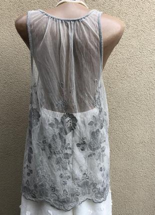 Кружевная майка(блузка),туника,летняя,пляжная,италия,8 фото