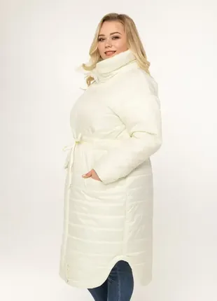Жіноче демісезонне подовжене пальто з плащової тканини6 фото