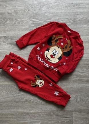 Яскравий новорічний святковий костюм з оленем на хлопчика/дівчинку mickey mouse 92-98