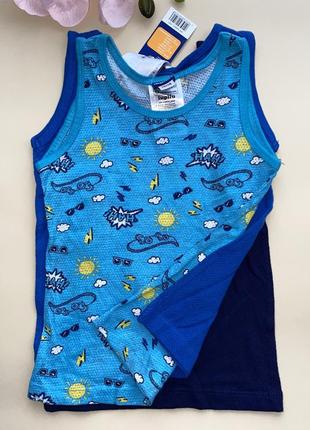 Набор маек из натуральной ткани с перфорацией. 1/ размер: 110/116/216/бренд: lupilu