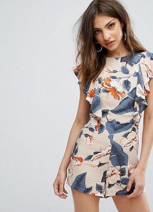 Ромпер missguided комбінезон шорти топ у квітковий принт