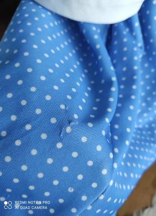Сукня 👗 платье винтаж 60-р charks vogele горошек миди голубой синий белый,l,42-4410 фото
