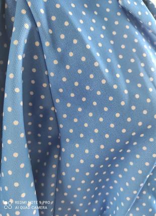 Сукня 👗 платье винтаж 60-р charks vogele горошек миди голубой синий белый,l,42-449 фото