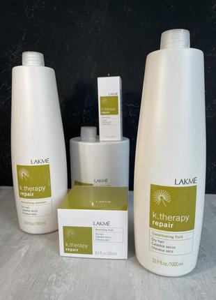 Кондиционер-флюид восстанавливающий для сухих волос lakme k.therapy repair conditioning dry hair fluid 1000 мл