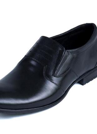 Мужские кожаные классические черные туфли из натуральной кожи ava de lux весна осень *ava 38*9 фото