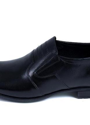 Мужские кожаные классические черные туфли из натуральной кожи ava de lux весна осень *ava 38*8 фото