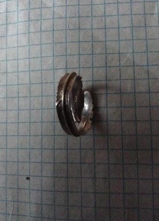 Серебряное кольцо перья.7 фото
