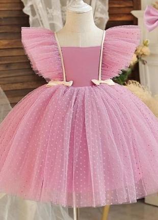 Праздничное платье розового цвета на девочку