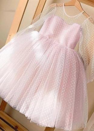 Праздничное платье на девочку розового цвета