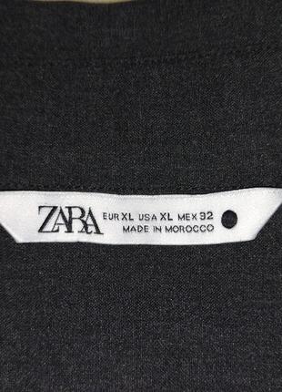 Тёмно-серая удлинённая рубашка свободного кроя батал zara женская рубашка8 фото