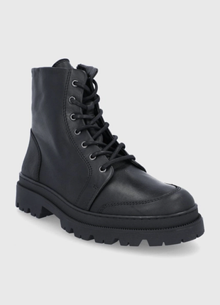 Мужские кожаные ботинки aldo чёрные (berze.001)