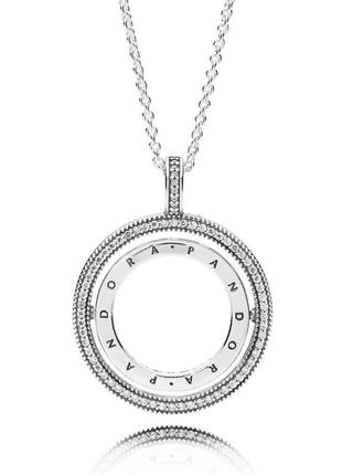 Серебряное ожерелье с фирменным логотипом