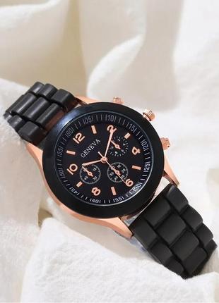 Подарочный набор 🎁 geneva black gold ⌚👍🧡+ браслети4 фото