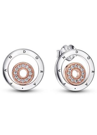 Серебряные серьги «кольца с логотипом»1 фото