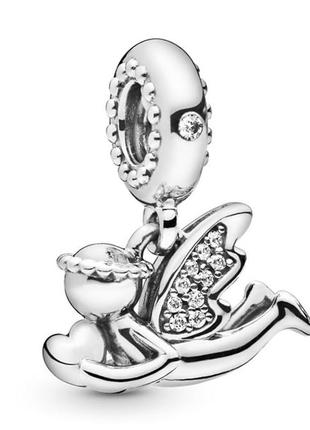 Новогодняя пандора серебряный шарм «янгол любви»