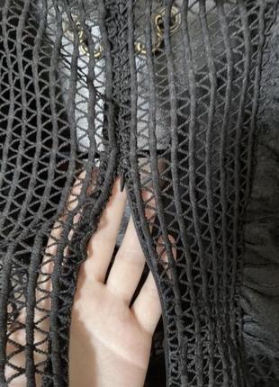 Шикарна ефектна чорна мереживна блуза 46-48 р10 фото