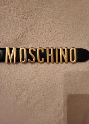 Кожаный ремень пояс moschino, оригинал винтаж4 фото