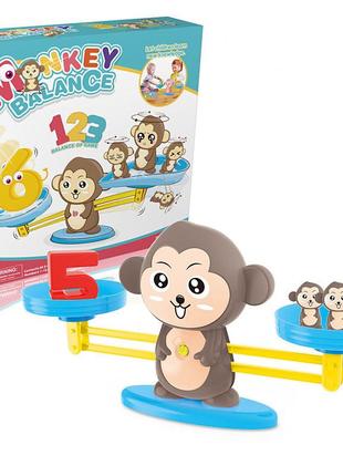 Детская обучающая игра математические весы удержи баланс обезьянка v-11299