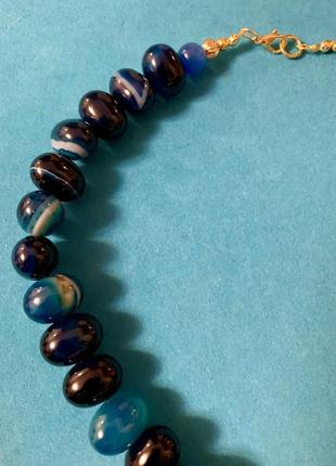 Ожерельє з натурального агату ✨вся використана фурнітура з позолотою 14к та 18к6 фото