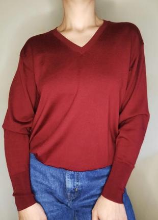 Тонкий пуловер, 100% вовна