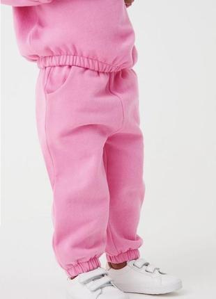 Джоггеры от некст, спортивные штаны утепленные розовые 92 -116