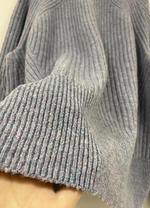 Теплый сиренево голубой свитер большого размера5 фото