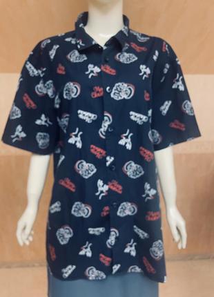 Коттоновая рубашка с новогодним рождественским принтом!!!