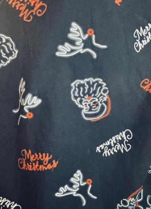 Коттоновая рубашка с новогодним рождественским принтом!!!