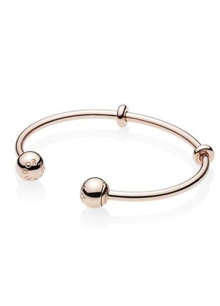 Срібний відкритий браслет у позолоті rose