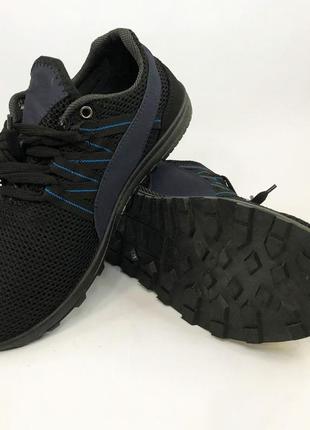 Спортивные кроссовки мужские летние из сетки 40 размер. летние кроссовки сетка. модель 24112. цвет: черный2 фото