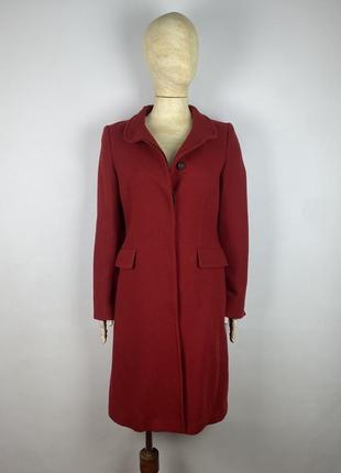 Оригинальное шерстяное женское пальто jil sander wool red long coat