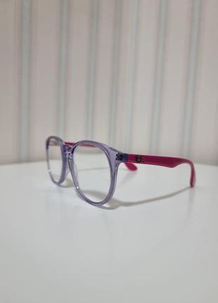 Детская оправа ray ban панто из фиолетового прозрачного розового ацетата junior с классической формой для ежедневного использования