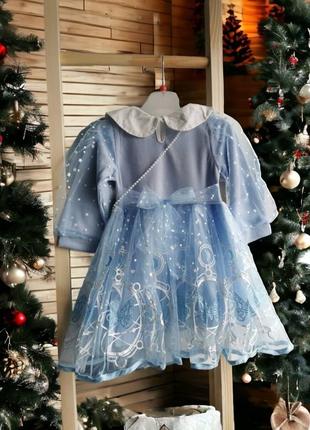 Хорошее нарядное платье с принтом холодное сердце эльза / карнавальное праздничное пышное2 фото