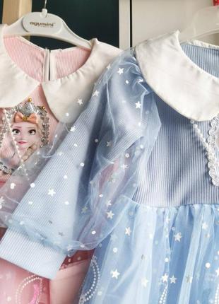 Хорошее нарядное платье с принтом холодное сердце эльза / карнавальное праздничное пышное5 фото