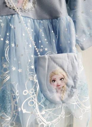 Хорошее нарядное платье с принтом холодное сердце эльза / карнавальное праздничное пышное4 фото