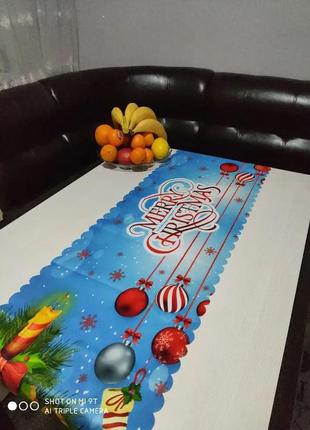 Новогодняя праздничная рождественская дорожка на стол