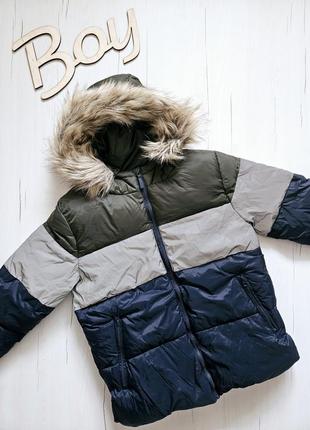 Куртка зимняя детская, бренд франция, пуховик для мальчика, 164-170см, 14-15роков