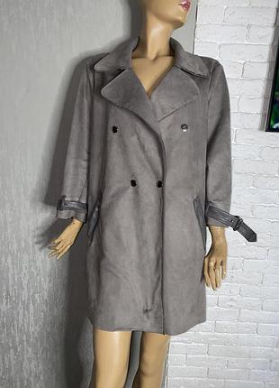 Подовжена куртка косуха під замш плащ під замш великого розміру river island, xxxl 54-56р