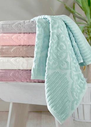Махровий банний рушник 70*140см зелений, сірий, рожевий