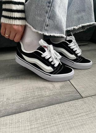 Vans knu skool black white2 фото