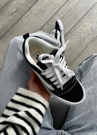 Vans knu skool black white6 фото