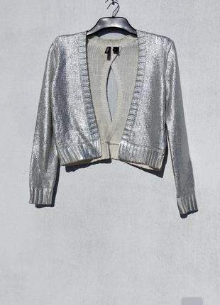 Сріблястий джемпер накидка котон h&m