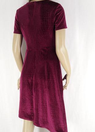 Брендовое велюровое платье миди "tu". размер uk10.3 фото