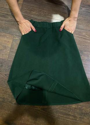 Изумрудная юбка миди2 фото