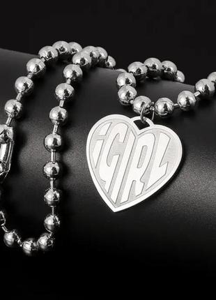 Подвеска с сердцем кулон ожерелье в форме сердца цепочка из нержавеющей стали колье в стиле панк3 фото