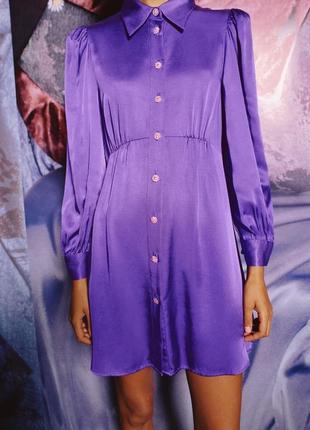Сукня zara s міні фіолетова2 фото