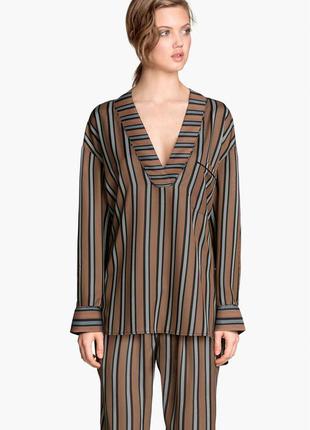 Блуза в пижамном стиле н&м, l