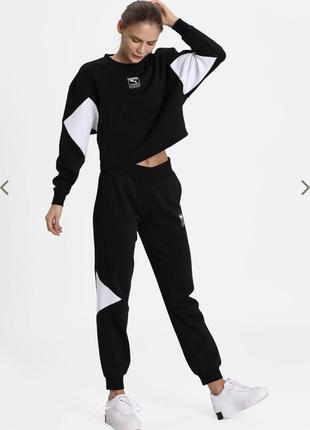 Спортивный костюм свитшот брюки на флисе зимний теплый черный puma nike adidas champion