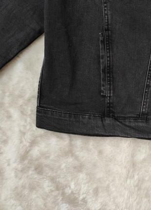 Серая черная джинсовая куртка пиджак джинс деним хлопок стрейч батал джинсовка большого размера asos6 фото