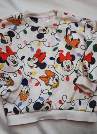 Деcкий свитшот zara disney minnie mouse. свитшот новогодний. детский свитшот. толстовка minnie mouse